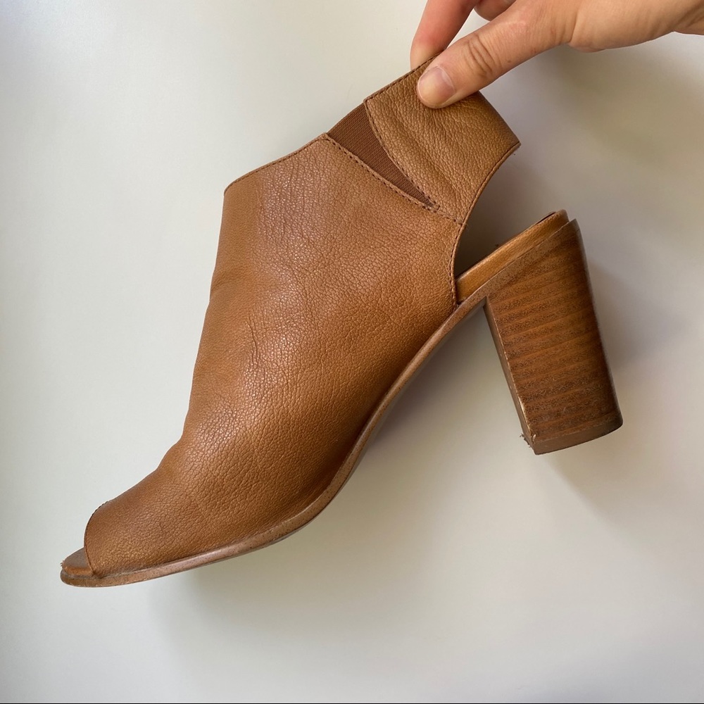 Steve Madden Real Leather Heeled Open Toe Booties